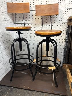 Industrial Bar Stools with Back Set of 2