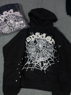 Sp5der hoodie black n white