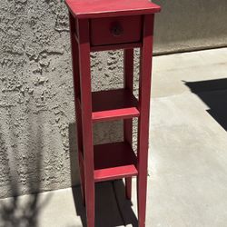 Tall Red End Table 