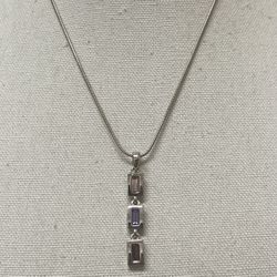 Lia Sophia Silver Crystal Pendant Necklace