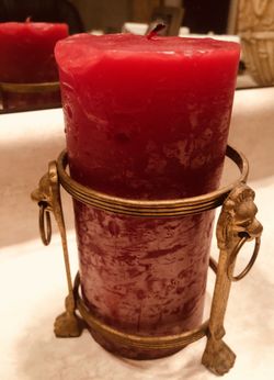 Large Cherry Candle in Roman Gold Candle Holder
