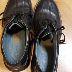MEN'S CLARKS BLACK LEATHER SHOES 70851 8 1/2 M