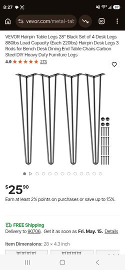 Hairpin Tavle Legs