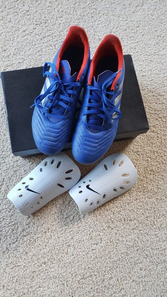 Adidas Predator Soccer Shoes And Shin Guards