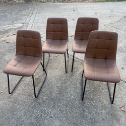 Set Of 4 Modern Style Accent Dining Chairs