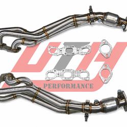 PLM Long Tube Headers Catted - Nissan VQ35DE HR 350Z G35 370Z