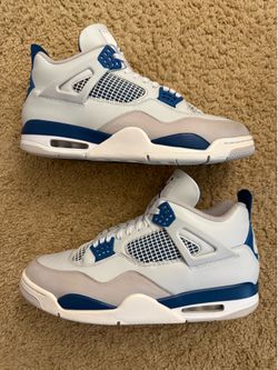 Size 13 (Pre owned, no box) - 2024 Air Jordan 4 military blue