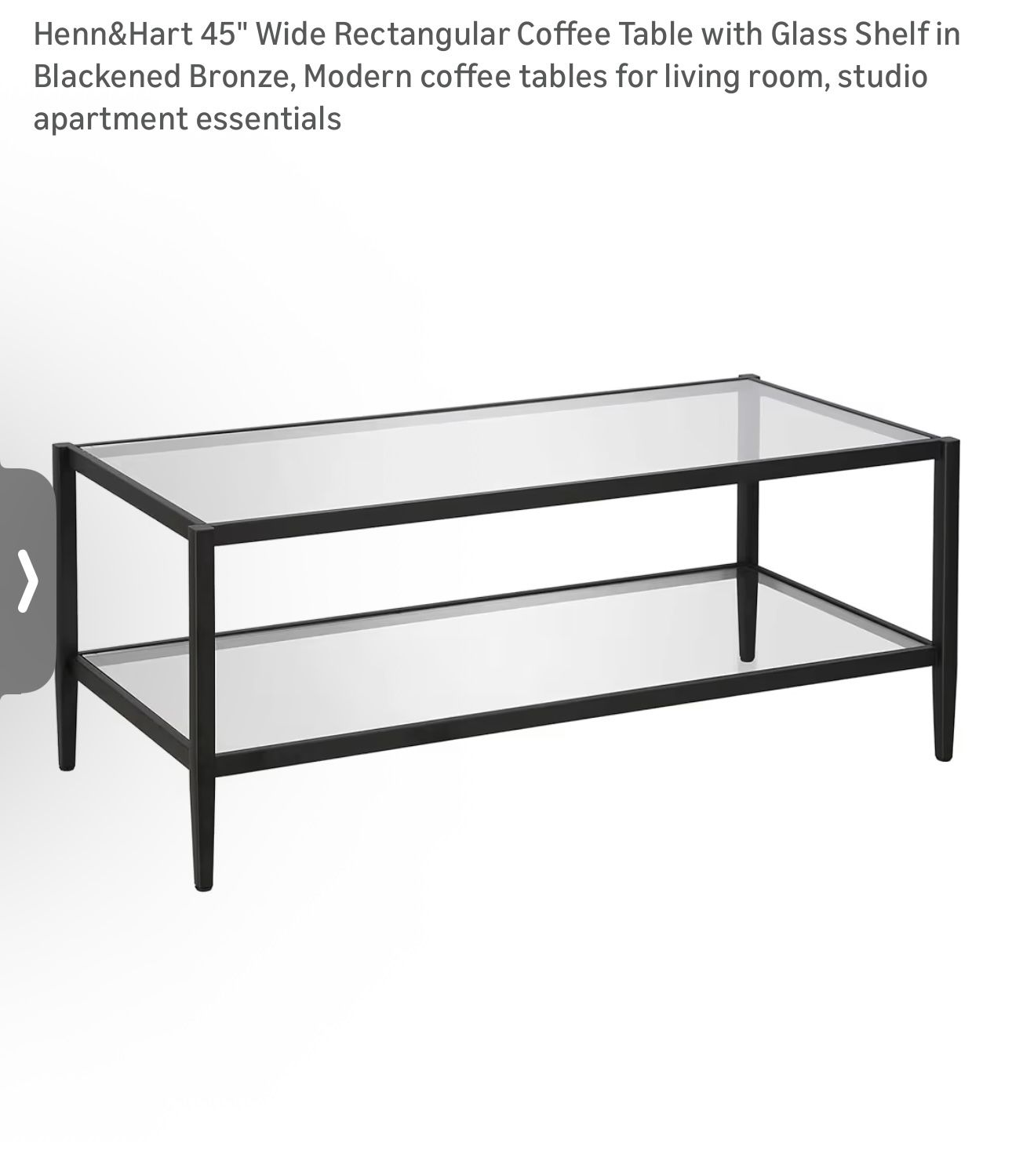 Rectangular Coffee Table With Glass