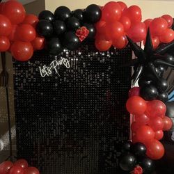 Shimmer Wall Panels,Sequins Backdrop,15 Panels,Great for Events,Home Decoration,Birthday Party black