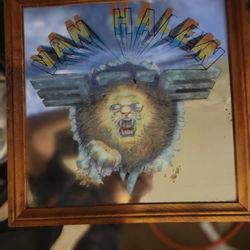 VAN HALEN VINTAGE CARNIVAL PRIZE PAINTED GLASS MIRROR 1982 RARE  