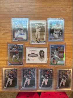 Los Angeles Dodgers 10 card lot auto jersey rookies