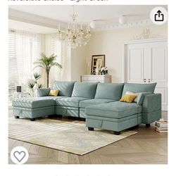 Teal Storage Modular Couch 6 Seats