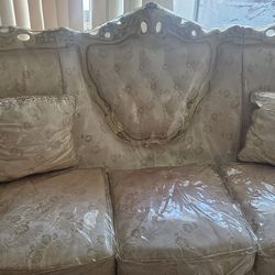 6 Piece Royal Vintage Classic Carved Villa Living Room Furniture Sofa Set