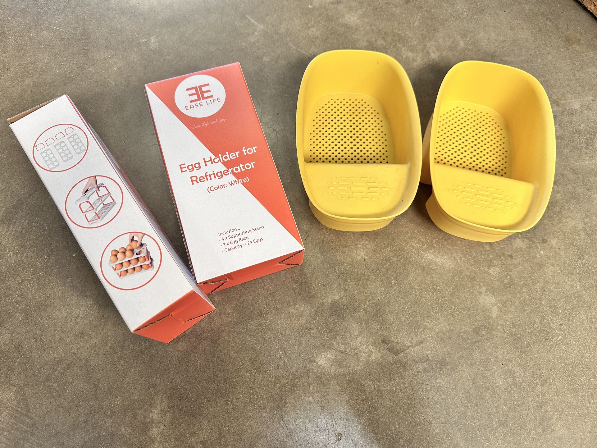 Fridge Egg Rack & Strainer Basket Combo