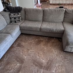 Large Grey Sectional Couch With Pillows