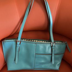Teal leather Hobo handbag