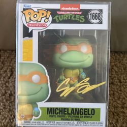 Autographed Funko POP! - Ninja Turtles: Michelangelo | Signed by Cory Smith