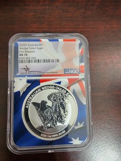 2025P Australia S$1 Wedged-Tailed Eagle First Releases MS70