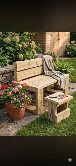 Bench and Side Table