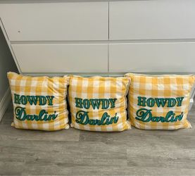 Howdy Darlin' Gingham Throw Pillows – Set of 3