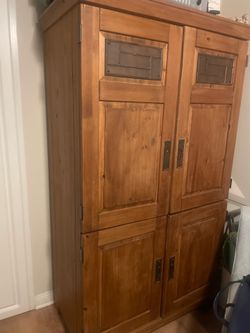 Wooden armoire - shelves and sliding desk option
