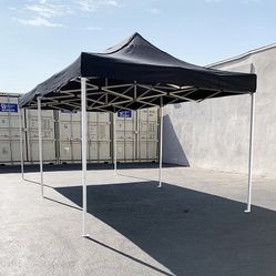 $185 (New in box) Heavy-duty 10x20 ft outdoor ez pop up canopy party tent instant shades w/ carry bag (black, red) 