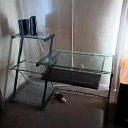 Metal And Glass Computer Desk