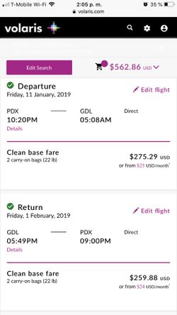 Vendo un boleto a Portland -Guadalajara- Portland