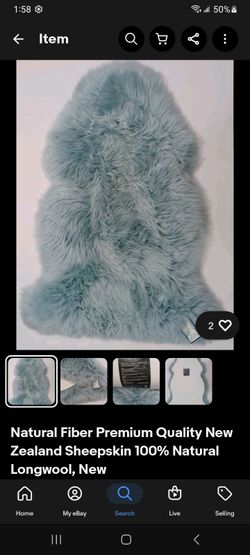 Sheepskin rug blue