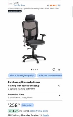 Lorell LLR60324 Mesh Office Chair with Headrest