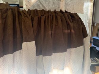 Brown Fabric/Suede Window Valance Curtain