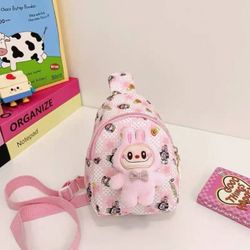 Cute Pink Mini Backpack with Labubu