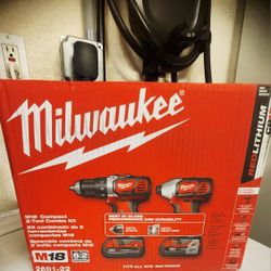 Milwaukee M18 Compact Cordless Drills 2 Tool Combo Kit
