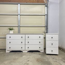 White Dresser Set Cabinet 6 Drawers Bedroom Dressing Vanity Organizer