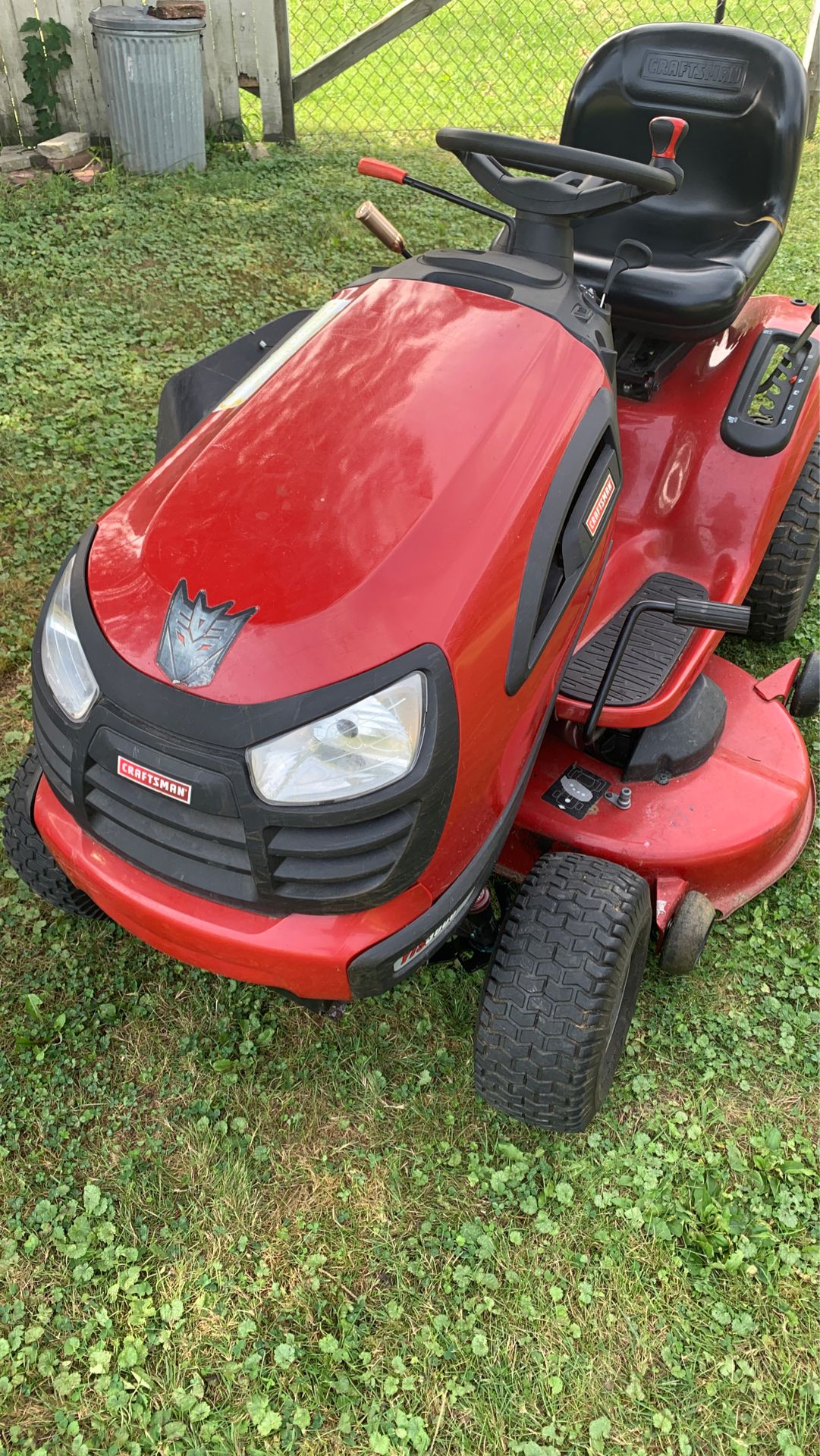 Craftsman riding mower with a 46 inch deck