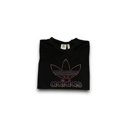 Adidas originals embroidered trefoil logo t-shirt black mens large 
