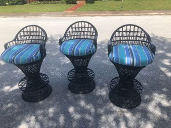 Vintage Mid Century Woodard Swivel Bar Stools