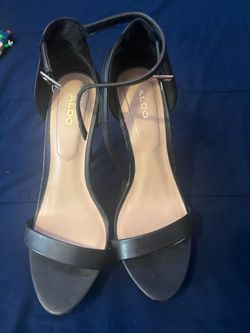 Aldo Black Women Platform Open Toe Heel Sandal Size 8