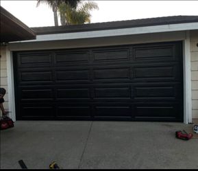 Black Double Raised Panel Garage Door