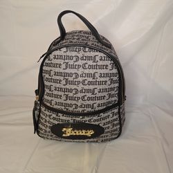 JUICY COUTURE Grey, Black, & Gold Mini-Backpack