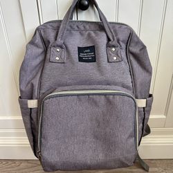 LAND Lequeen Gray Diaper Bag/Backpack