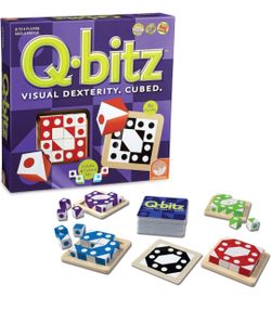 2009 Q-Bitz Visual Dexterity Cubed Game - MindWare Complete 80 Puzzle Challenge Complete in box. This is the MindWare Q-bitz board game, a puzzle chal