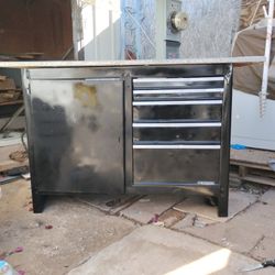 Black  5. Drawer Tool  Chest  with side  cabinet