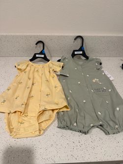 New Carter's Child of Mine Baby Girl Dress Sizes 24 Months Set of 2