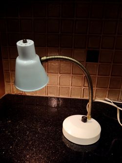 Vintage Tole Metal Gooseneck Desk Lamp