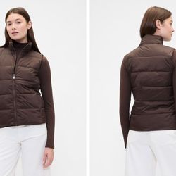 GAP brown ColdControl puffer vest warm casual vest
