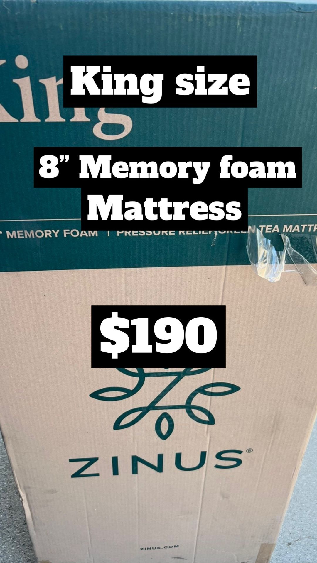Brand new. 8” King size Mattress MemoryFoam