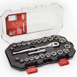 Husky 24-Piece SAE/Metric 3/8 in. Drive Ratchet and Socket Set with Case