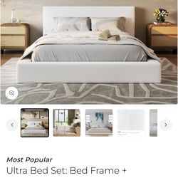 Cal king Ultra Bed Set: Bed Frame | White