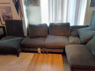 Gray Fabric Sectional Sofa